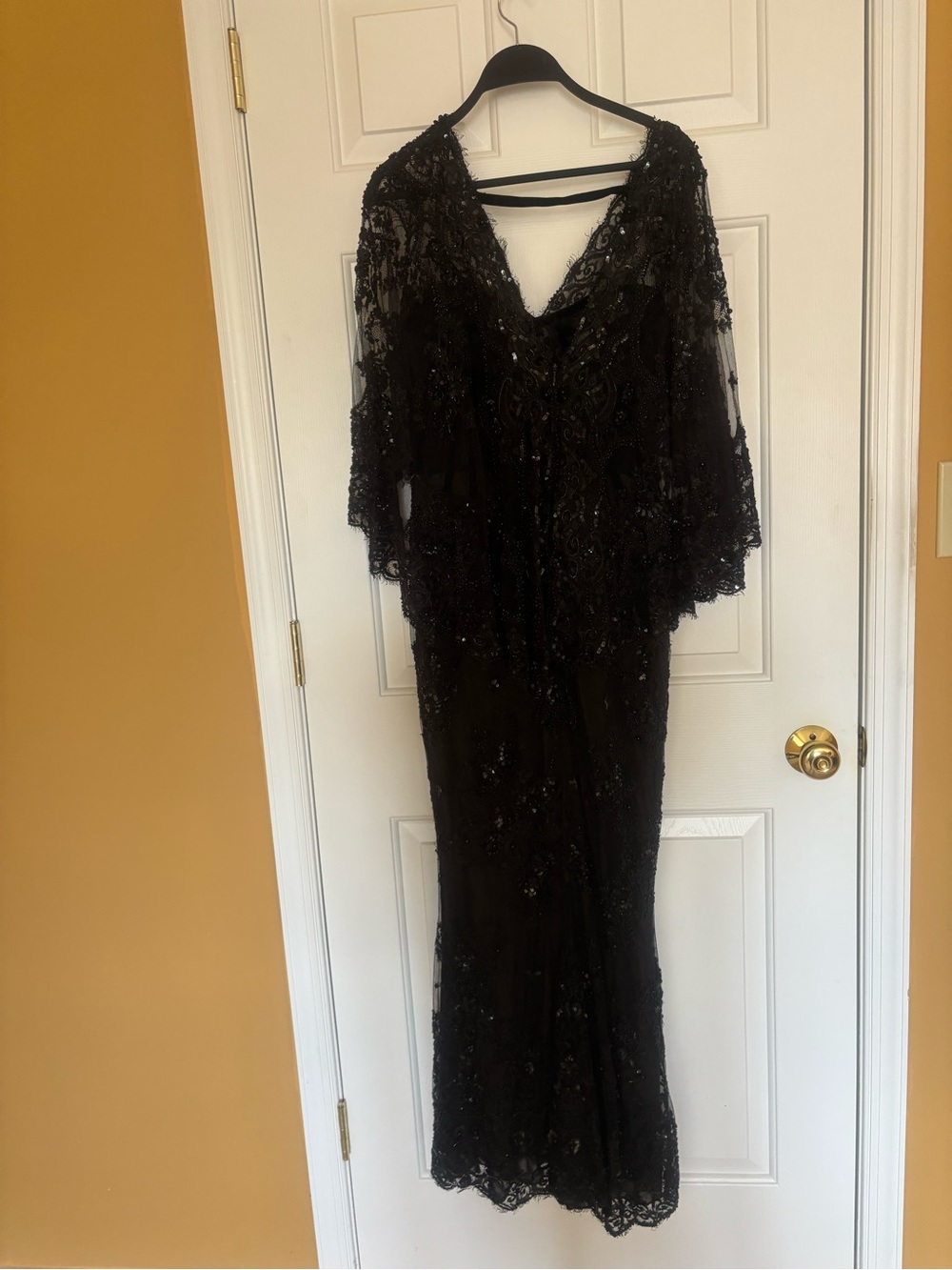 Zuhair Murad Black Beaded Lace Maxi Gown